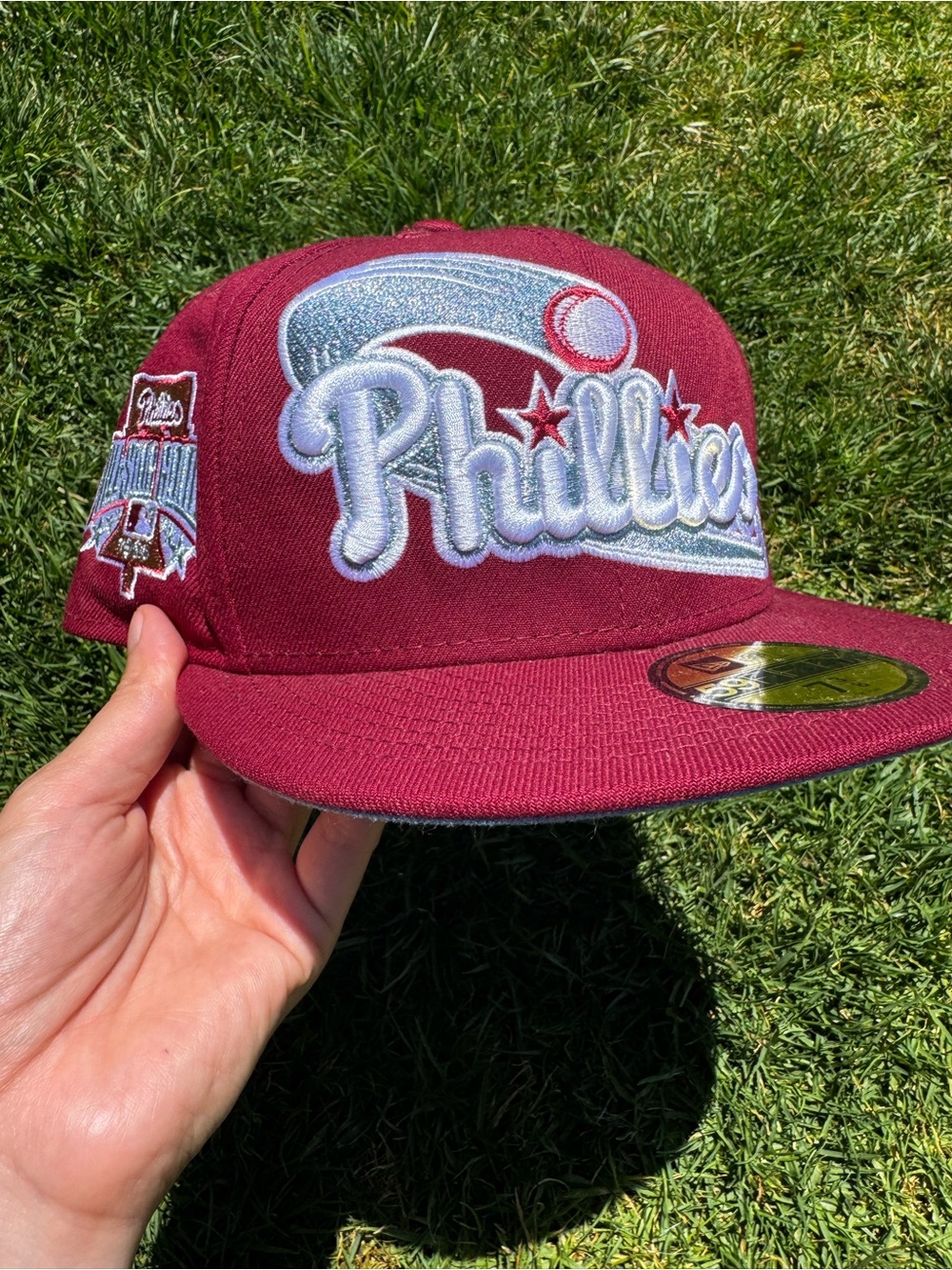 Exclusive Philadelphia Phillies 1996 Metallic All-Star Game burgundy hat - 7 3/8